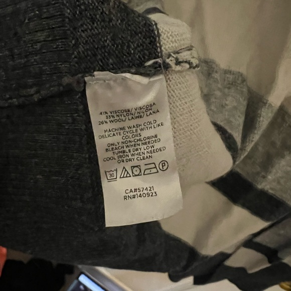 Loft Striped Open Cardigan Grey Colorblock - Picture 4 of 7